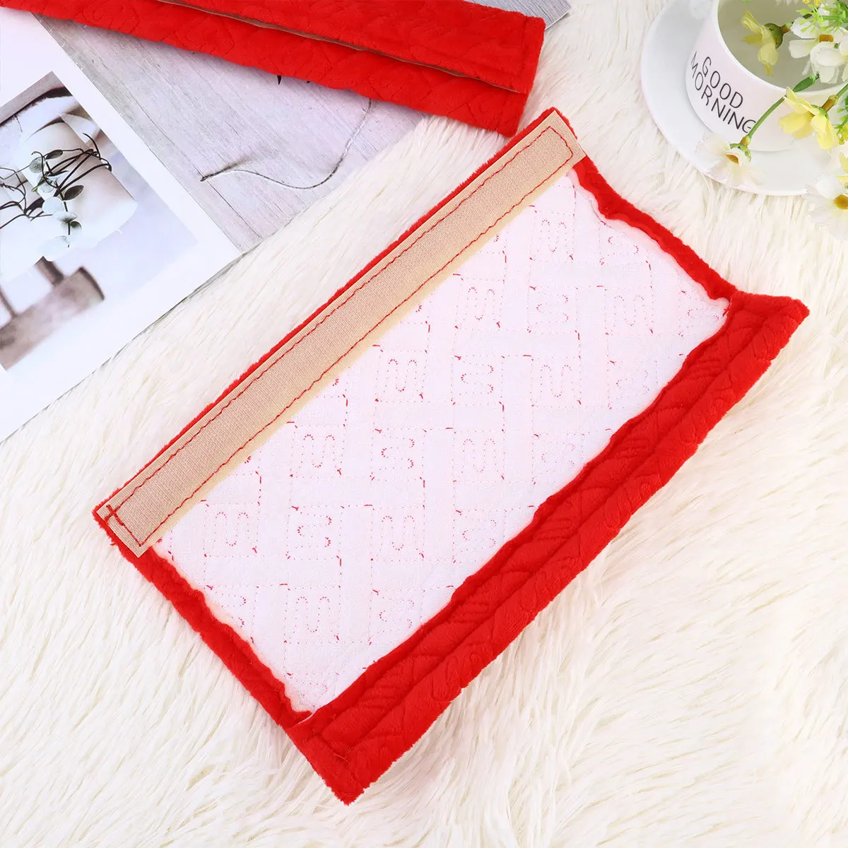 

1Pair Safety Covers Shoulder Pads Breathable Cushion Strap Protection for Backpack Laptop Bag Driving Red