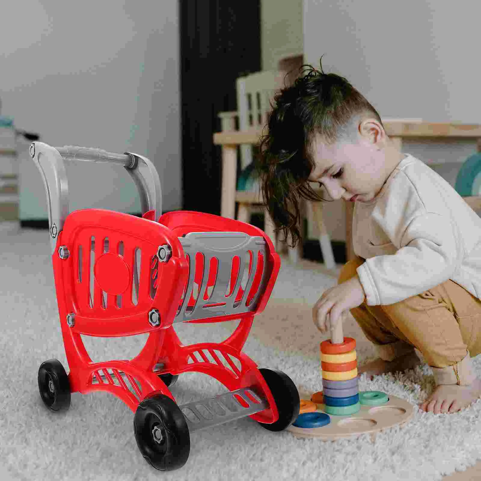 Mini Shopping Cart Toy Simulation Basket Role-playing Supermarket Cashier Child Toys