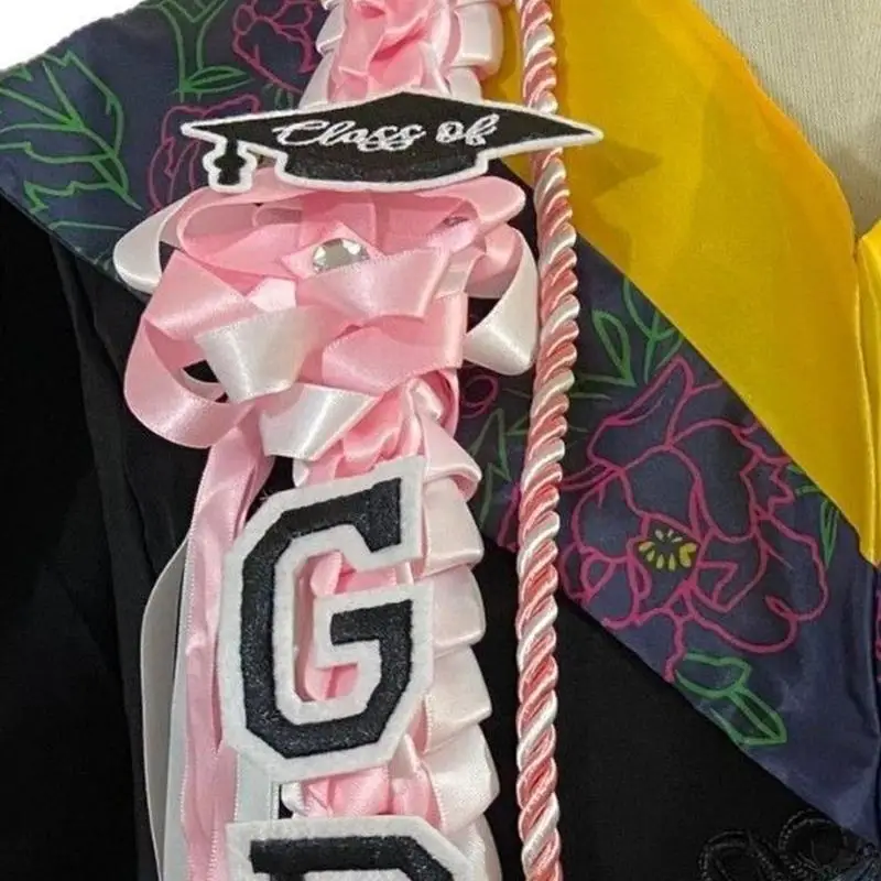 

39BD Adjustable Graduation Braided Sash Multicolor Lei Tassels Academic Regalia Decor