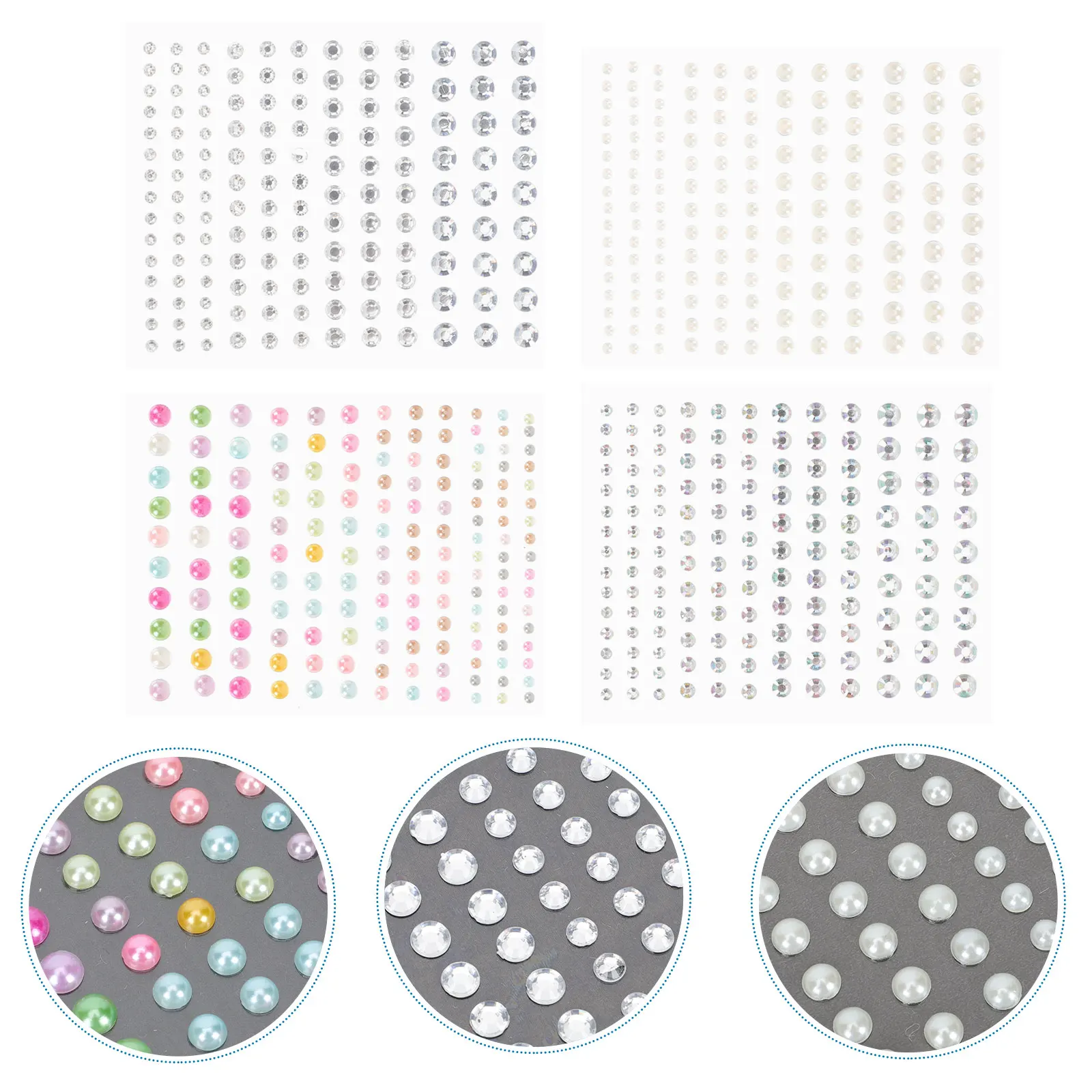 

Nail Art 4 Sheets Self Adhesive Jewels Rhinestones Stickers Rhinestones Body Enhancement Craft Decorations