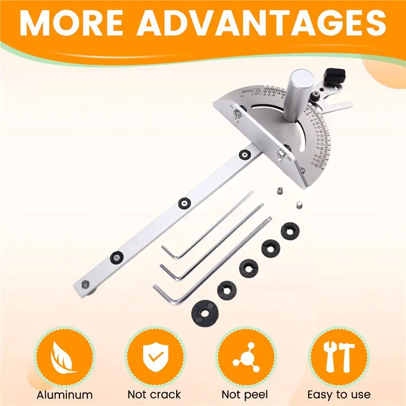 DT19-Miter Gauge Aluminum Handle Benches Table Saw  Router Miter Gauge Sawing Assembly Ruler Woodworking Tools