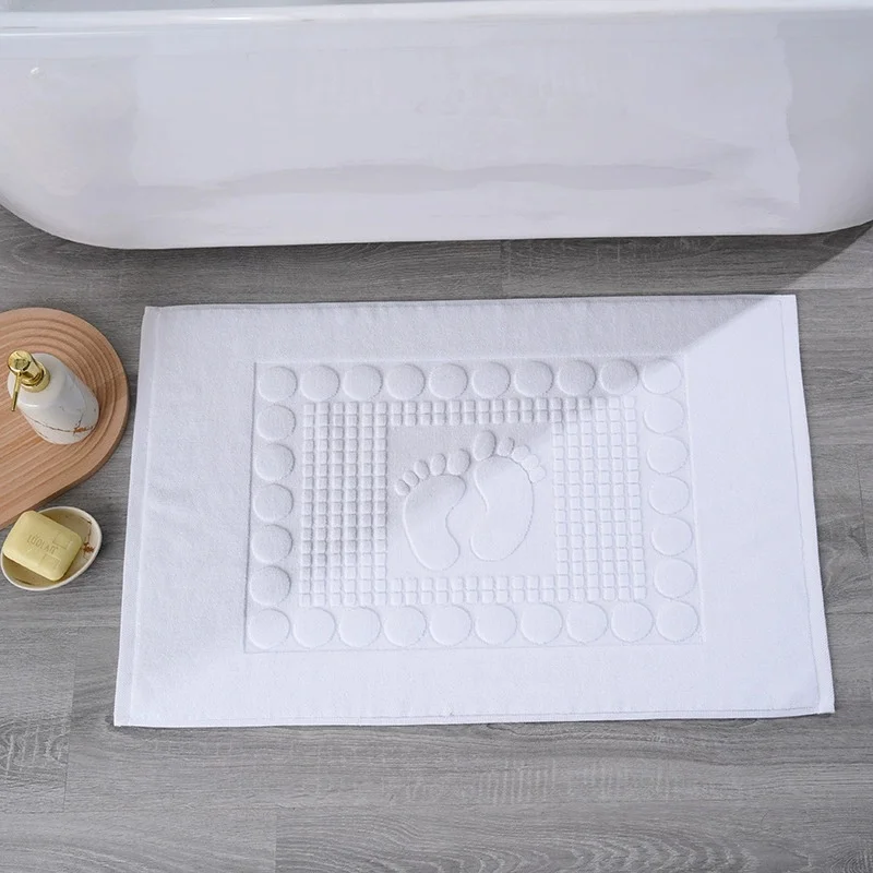 

Jacquard Floor Towel For Hotel Home Bathroom Mat 100% Cotton Non-slip Highly Absorbent Bathtub Foot Pattern Towels 50*80cm 400g
