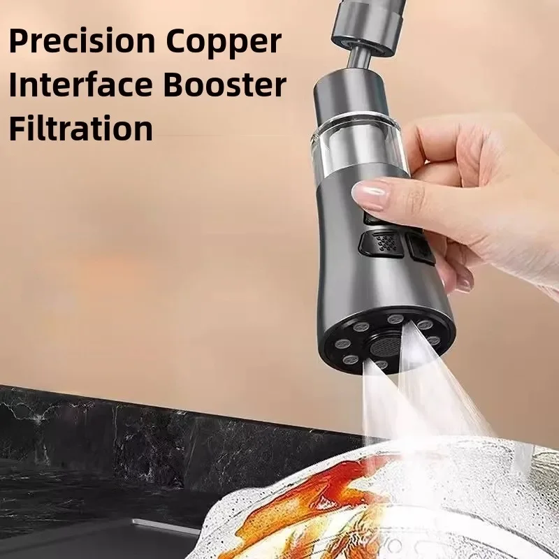 Kitchen Faucet Extender with Filter Function Universal 360 Degrees Rotate Aerator Splash Filter Faucet Bubbler Nozzle Aerator