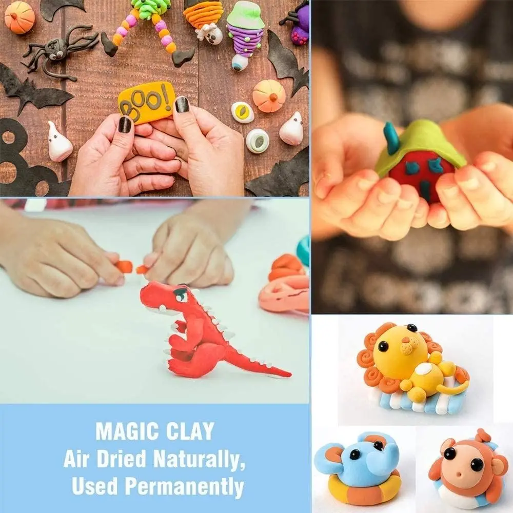 ด้วยเครื่องมือ 12/24/36 สี Air Dry Clay หัตถกรรมที่มีสีสันของเล่นเด็ก Art Class โรงเรียนอุปกรณ์ศิลปะเด็ก