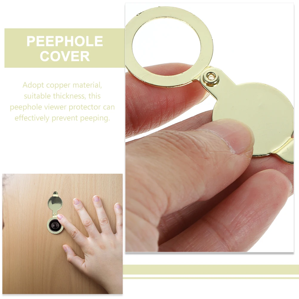 

Copper Door Peephole Cover 16Mm Chrome Plated AntiPeeping Privacy Protection Home Security 2Pcs