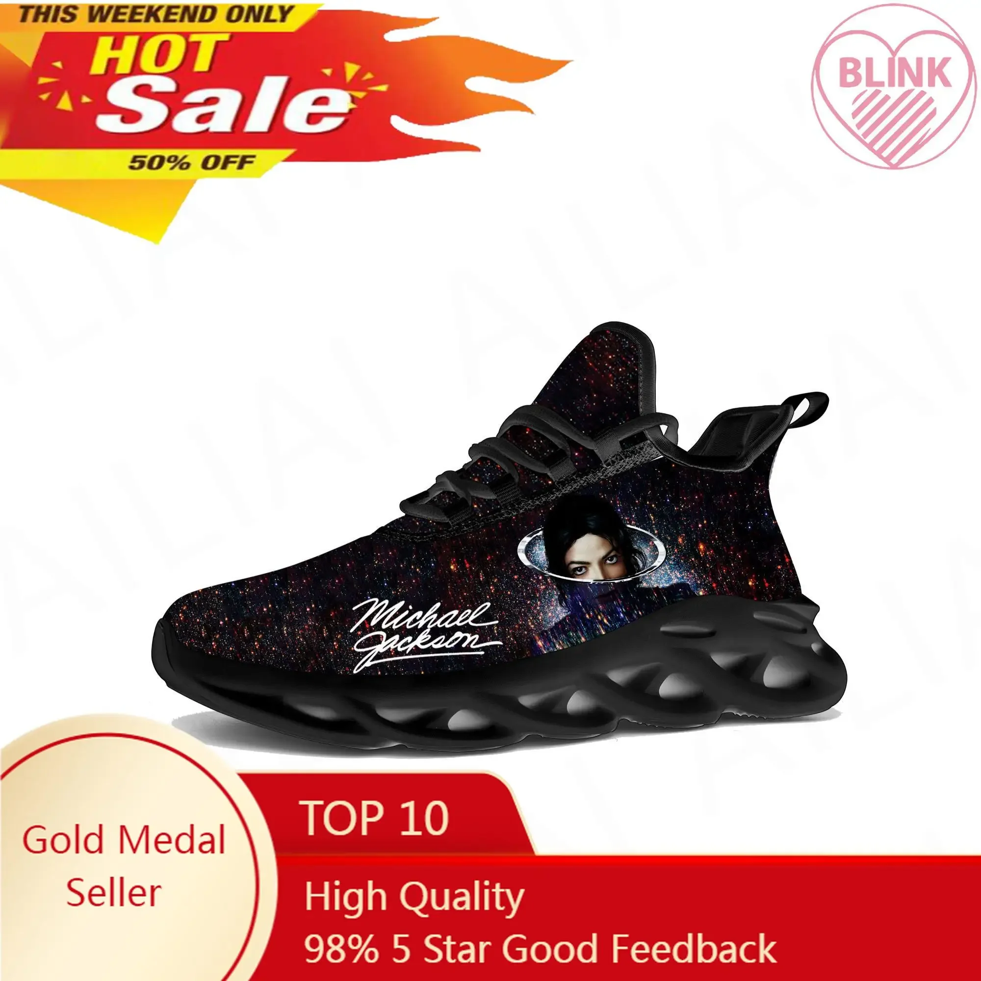 Michael Jackson Flats Sneakers Mens Womens Pop Singer Dancer Sports Running Shoe Sneaker Lace Up Mesh Footwear Tailor-made Shoe