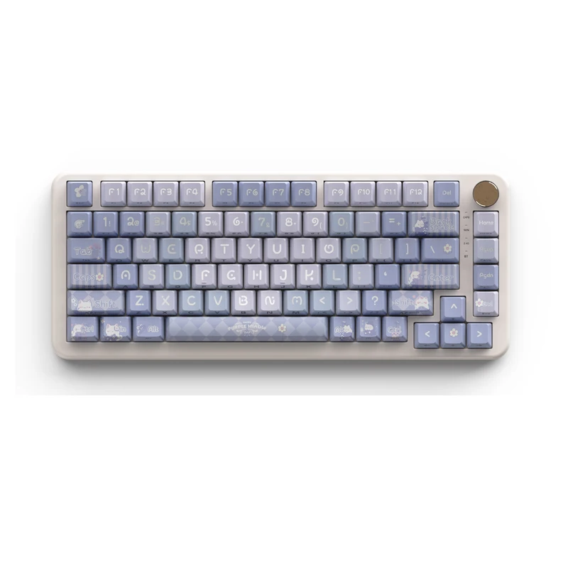 Teclado mecánico de gatito, teclas laterales grabadas, caracteres luminosos, sublimación en caliente de cinco lados, PBT, pequeño juego completo, personalizado DIY