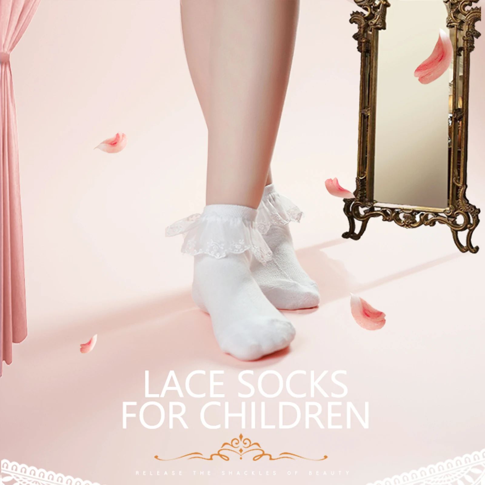 2024 Baby Girls Kids Breathable Cotton Lace Ruffle Princess Dance Socks Children Socks White Baby Girls Four Seasons