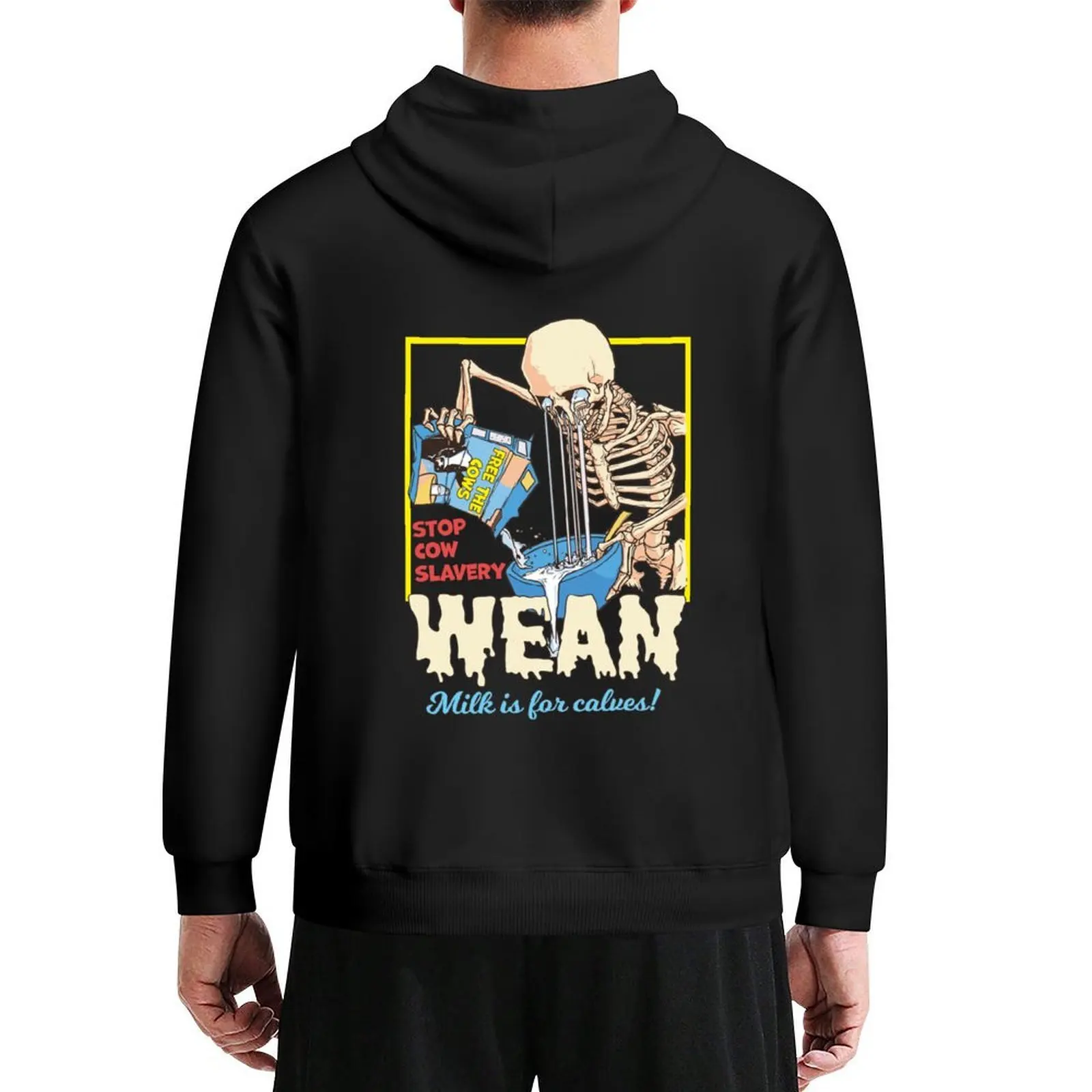 

Wean Animal Rights Vegan Cartoon Art Hoodie mens designer clothes blouse autumn hoodie graphic