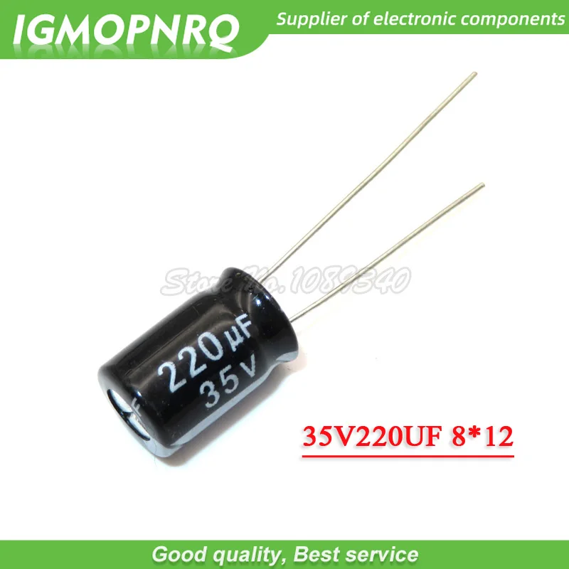 20 sztuk 35V220UF 8*12mm 220UF 35V 8*12 aluminiowy kondensator elektrolityczny