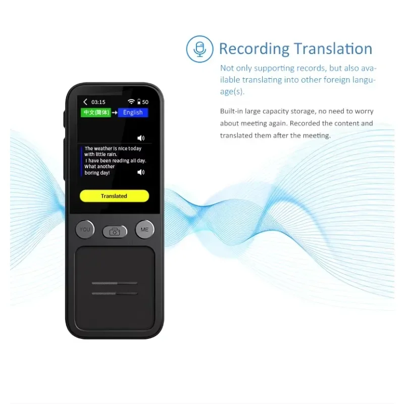 2025 T16 AI جهاز مترجم متعدد اللغات 138 لغة عمر بطارية طويل غير متصل تسجيل صوتي للصور ترجمة ذكية باللغة الإنجليزية #5