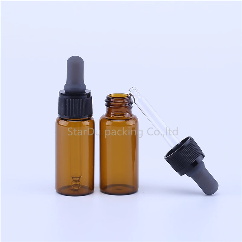 24pcs 15ml 20ml Amber Glass Pipette Bottle Essential Oil Bottle Portable Silicone Head Container Dropper Drop Travel Bottles