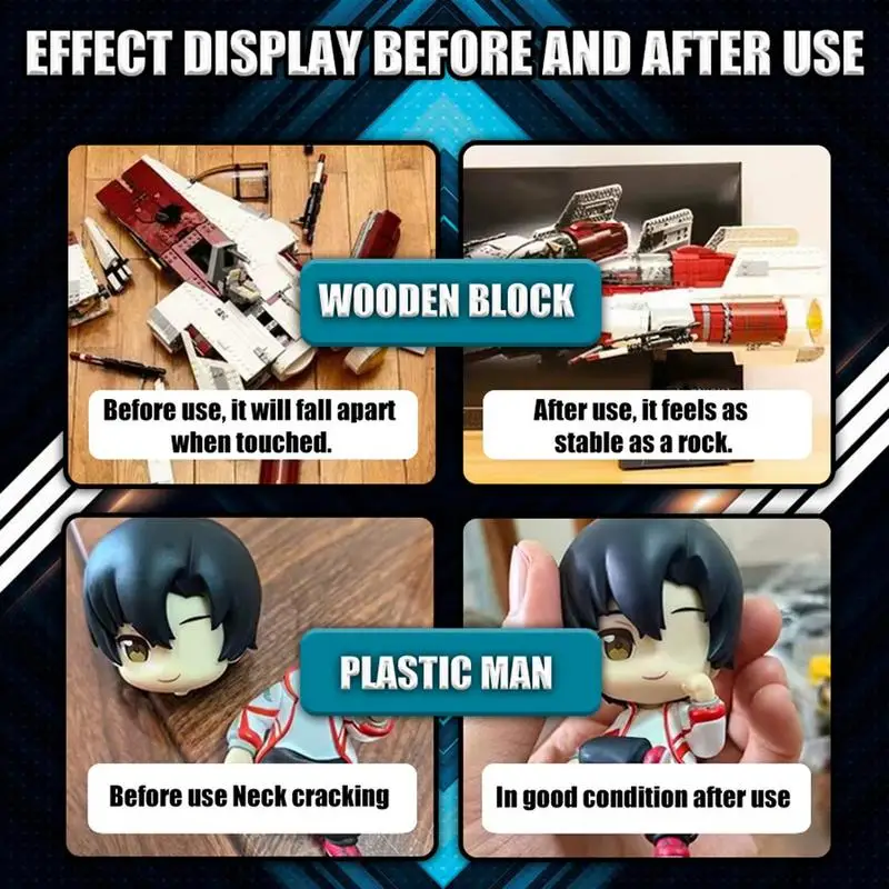 لاصق قوي لإصلاح الخشب ، غراء حرفي لنموذج الراتنج ، غراء لحام ، سريع الجفاف لشخصيات ألعاب PVC ، 20 جم