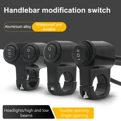 Motorcycle Headlight Switch Spotlight Fog Light Aluminum Alloy Button Retro Moto Bike Handle Fixing Bracket Accessories 22mm