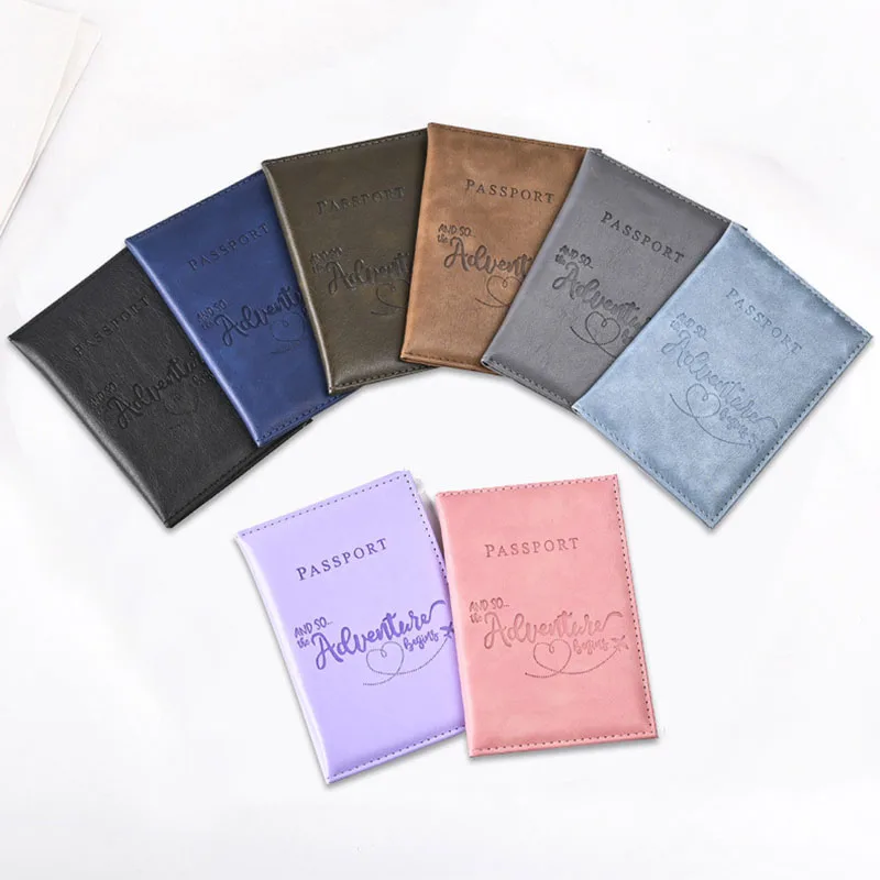 2pcs/set Colorful Fashion PU Leather Letter Map Print Passport Holder Flight Ticket Clip Luggage Tag ID Card Holder Credit Cover