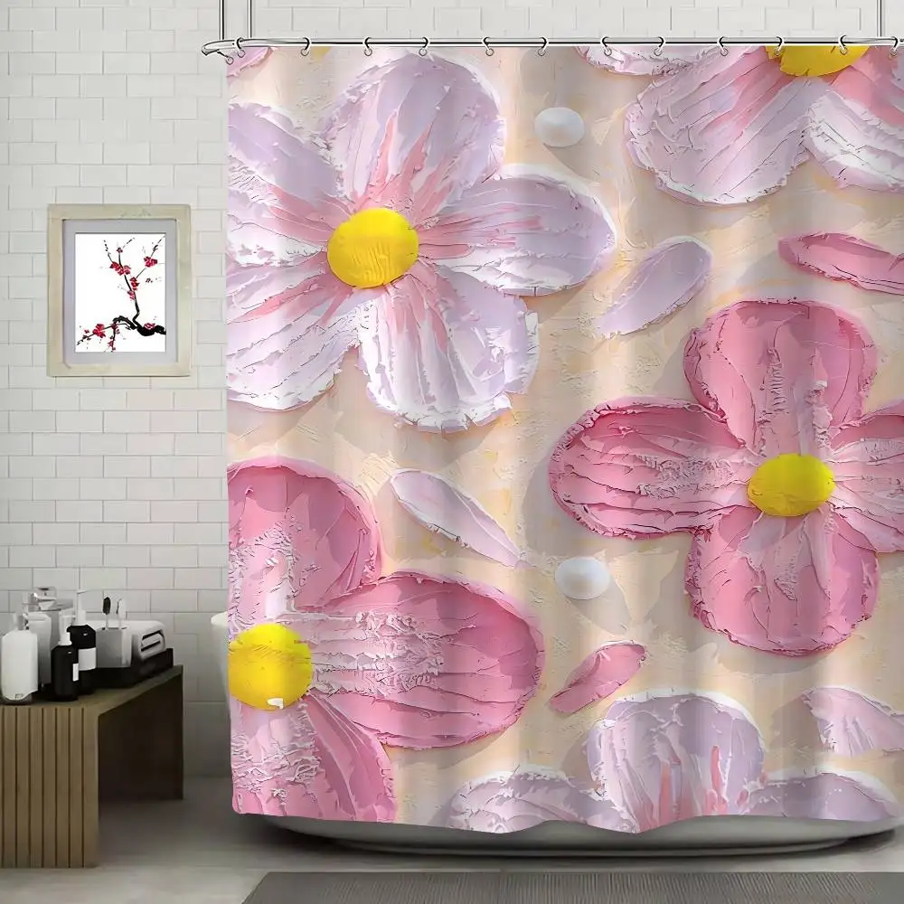 エレガントなパターンモダンなシャワーカーテン 180 センチメートルポリエステルモダンなスタイルの浴室カーテンフック付き防水面白いシャワーカーテン