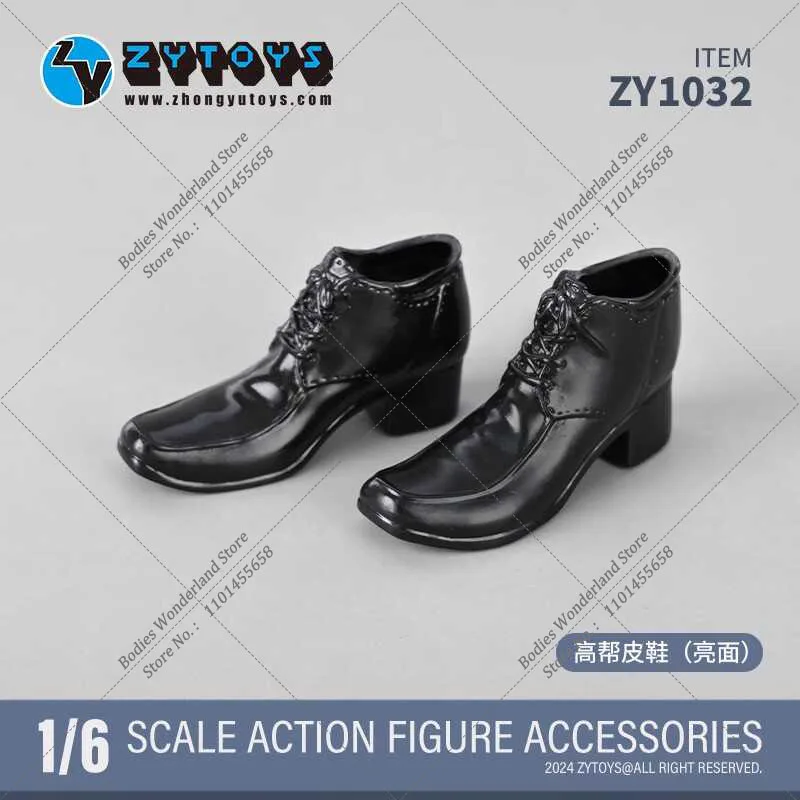 ZYTOYS ZY1031 ZY1032 ZY1033 ZY1040 1/6 Square Round Toe Shoes Hollow Leather Shoes Model Fit 12'' Male Soldier Action Figure