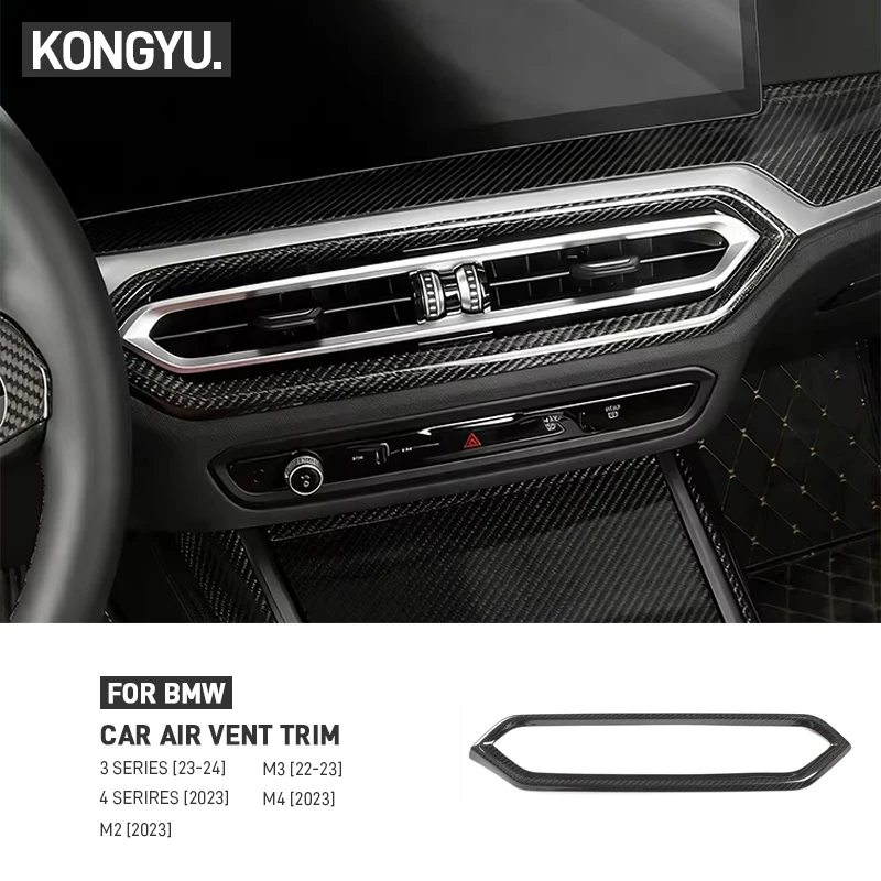 

For BMW 3 4 Series G20 G28 G22 G26 M3 G80 G81 M4 G82 G83 M2 G87 2022-2024 Real Carbon Fiber Car Air Vent Outlet Frame Trim Cover