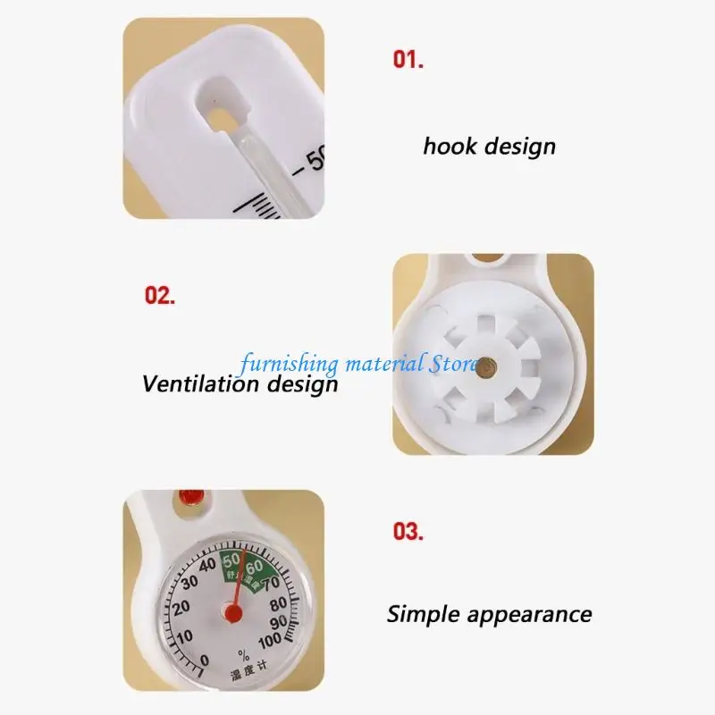 Y5GD Indoor Wall Thermometers Hygrometer with Large Easy-Read Scale for Home, Greenhouse, and Warehouse Climate Check