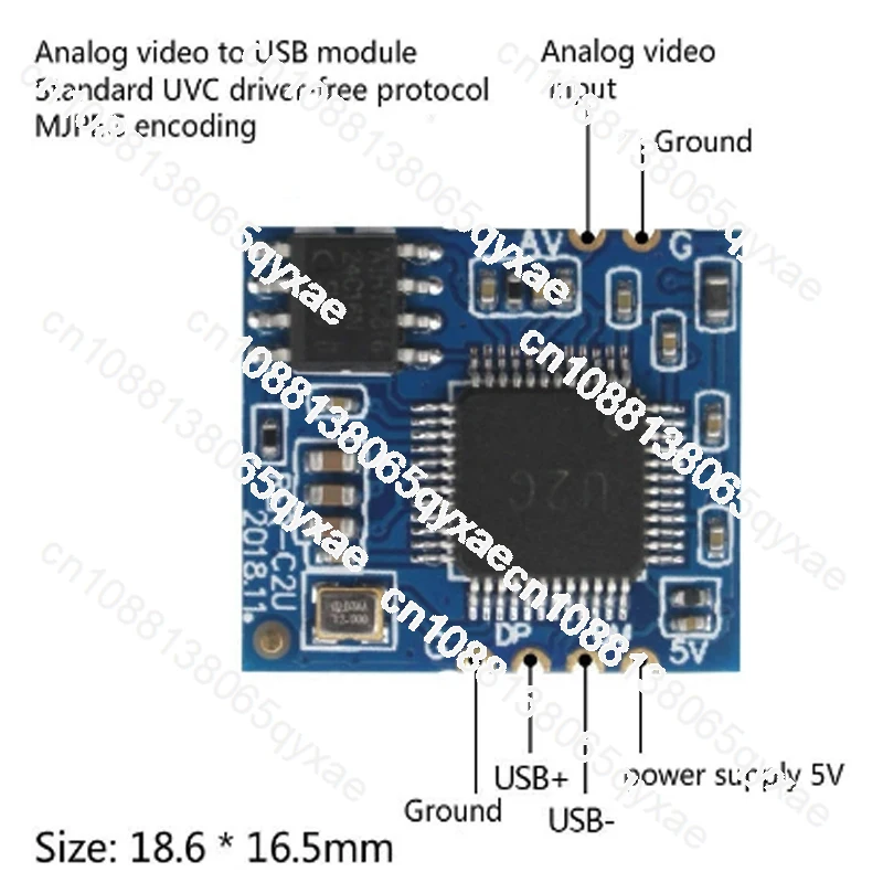 Analog AV Video to Digital USB Camera Module CVBS to USB Chip UVC Free Drive Android Linux