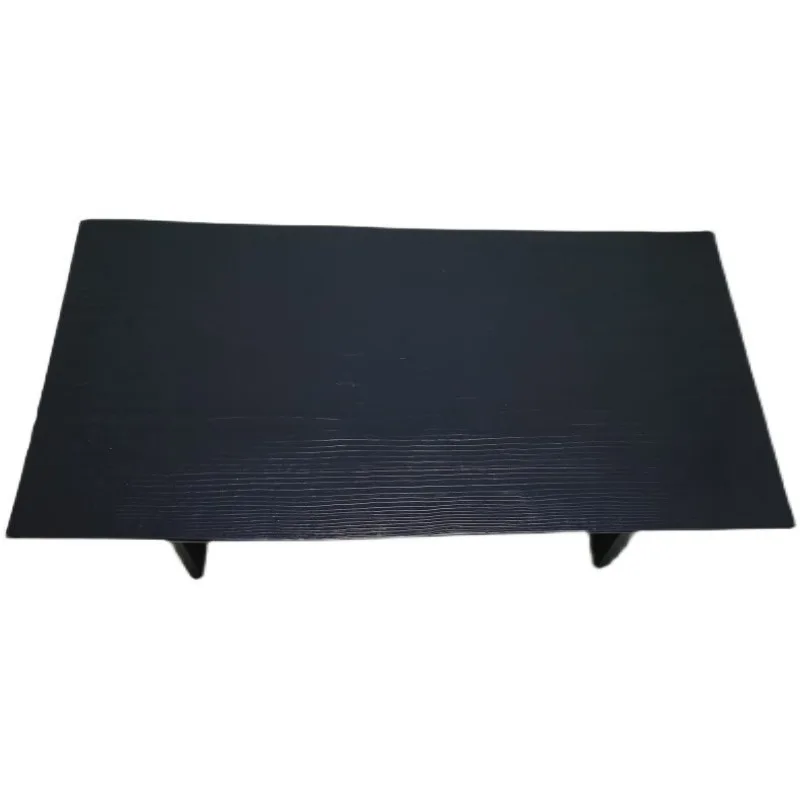 

Quiet style carbonized black coffee table, solid wood large board, low table, modern living room, homestay, charcoal
