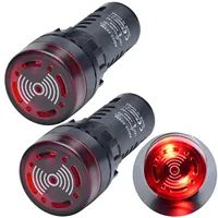 22mm Panel Diameter AD16-22SM AC DC 12V 24V 110V 220V Flash Signal Light Red LED Active Buzzer Beep Alarm Indicator Green Yellow