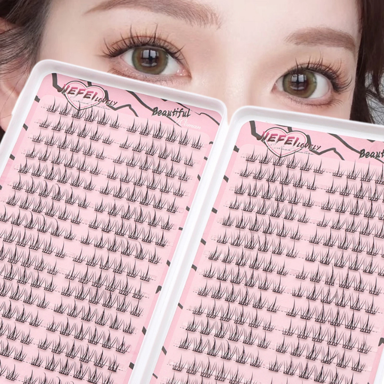 Sunflower Lash Book Cluster Lashes Natural Anime Cross Fluffy Individual Lashes Reusable DIY False Eyelash for Eye Makeup