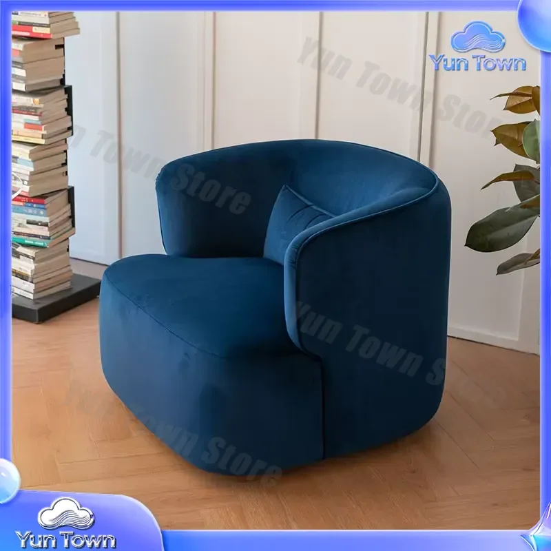 Velvet Fabric Single Sofa Leisure Chair for Hotel Living Room Apartment Modern Leisure Furniture
