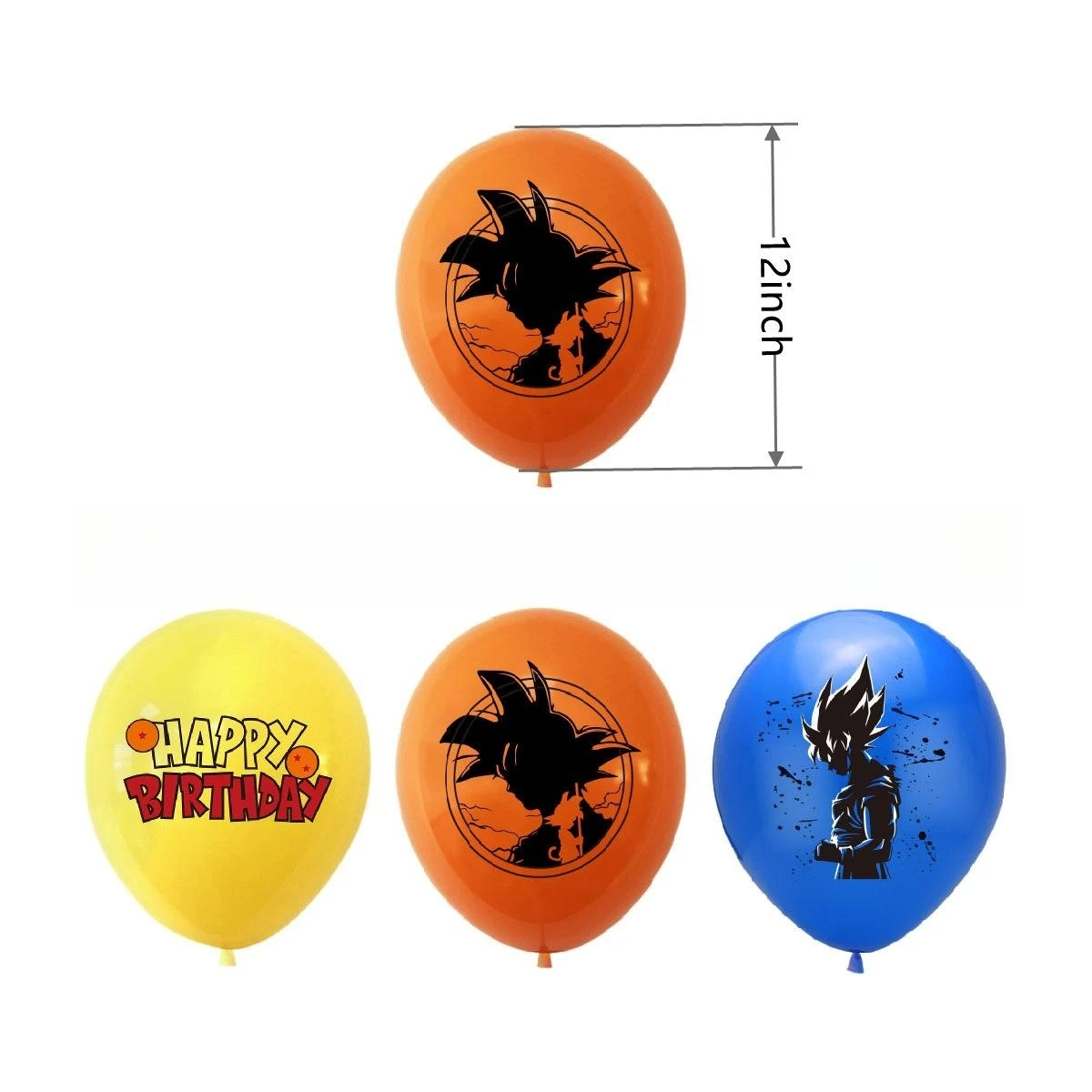 Dragon Ball Birthday Balloons Decoration Set 12/24/36/48PCS Latex Balloons For Kids Boy Girl Party Supplies Favor Decorations