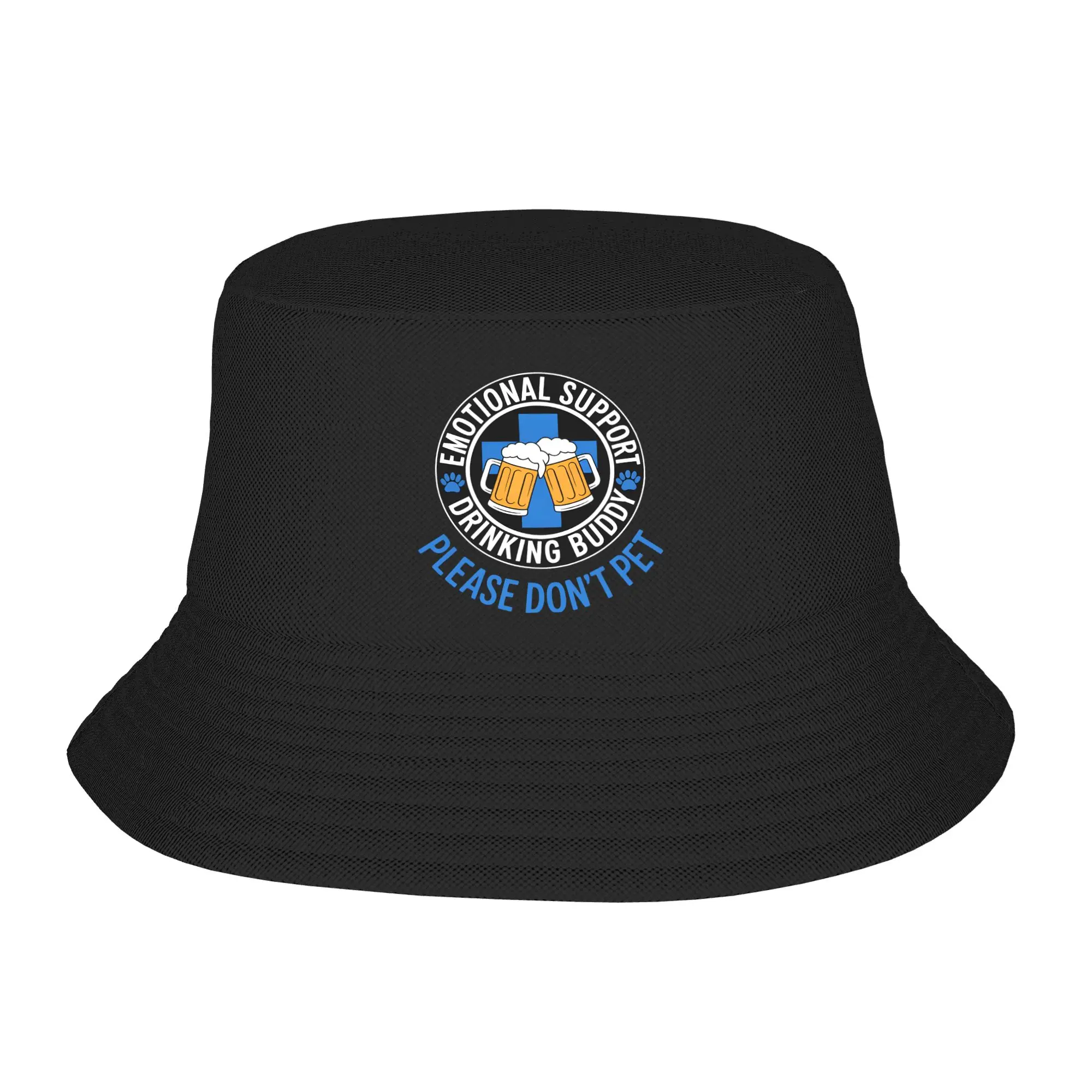 Style Emotional Support Drinking Buddy Beer Bucket Hat For Teen UV Protection  Bob Hat Cap Beach Headwear