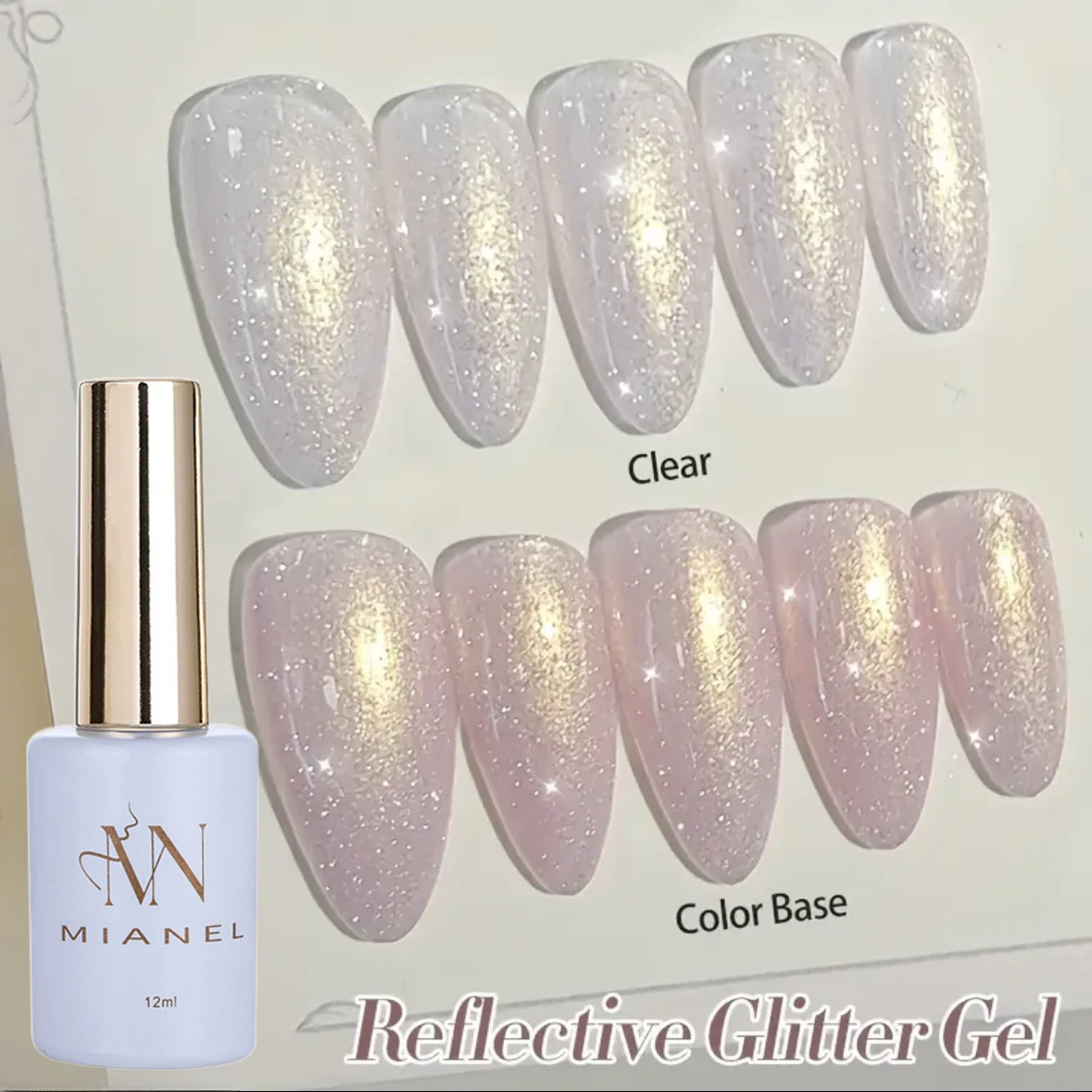 12ml 1 pçs luz dourada flash glitter gel unha polonês 2025 novo popular verão unhas branqueamento gel polonês branco rosa unhas