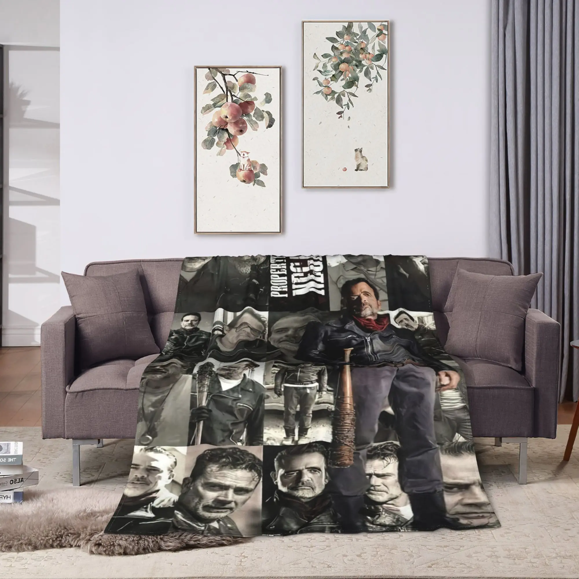 Negan Smith Bedding Throws Warm Comfy Print Blankets  For Living Room Travel Car Flannel Bedspread Bed Cover