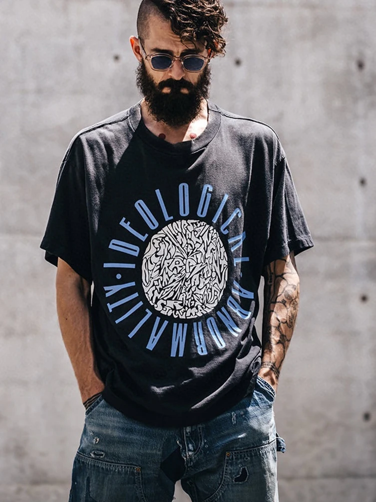 

Футболка Saint Mxxxxxx Ideological Vintage с круглым вырезом, молодежная, летняя, хлопковая, повседневная