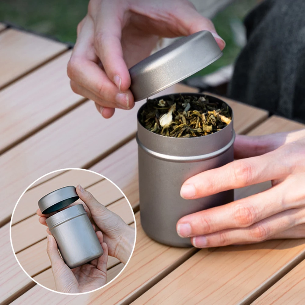 

Tea Storage Bottle Titanium Portable Tea Box Outdoor Portable Camping Coffee Can