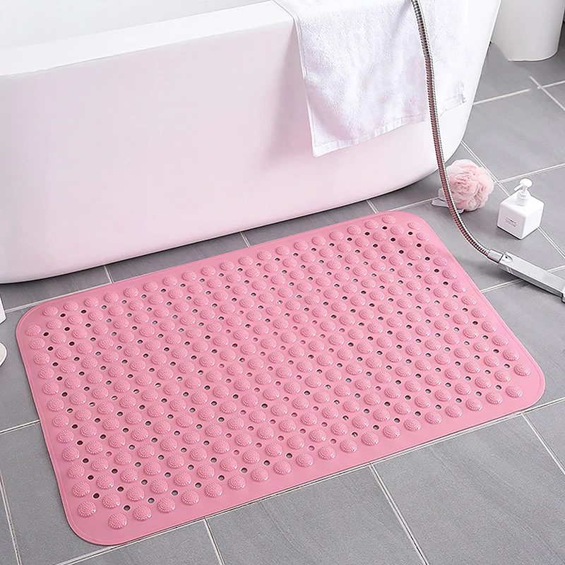 1Pc Home Bathroom Anti-slip Mat PVC With Suction Cup Floor Mat Hotel Toilet Massage Foot Mat