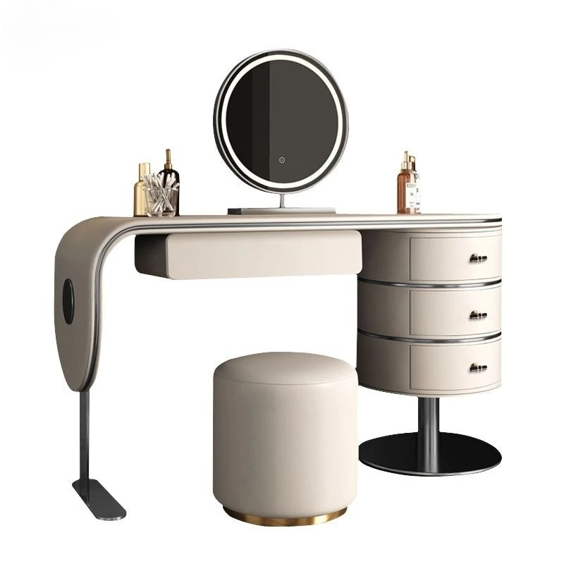 Master bedroom dresser integrated makeup