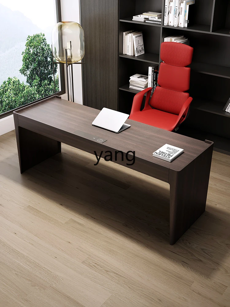 Yjq Designer Desk Home Study Living Room Writing Desk Modern Minimalist Solid Wood Office Computer Desk