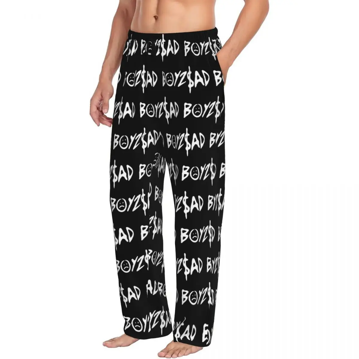 Custom J-Juniors H Merch Sad Boyz Art Pajama Pants for Men Sleepwear Lounge Sleep Bottoms Stretch with Pockets