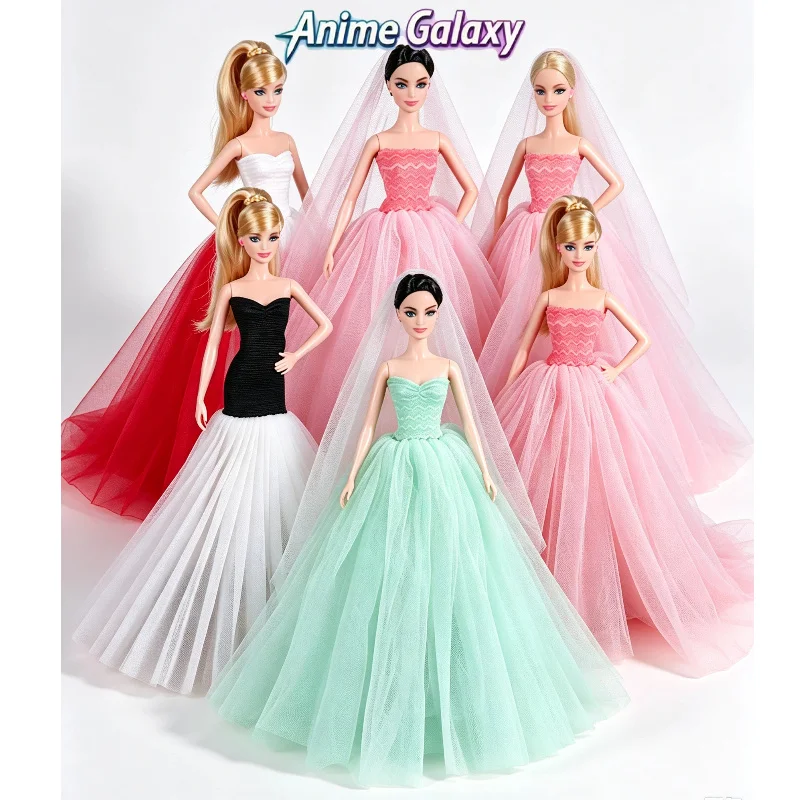 30cm Doll Clothes Puffy Gown Wedding Dress Fashion Spliced Mermaid Skirt Outfit Diy Dress Up Doll Accessory Girl Toy Gift