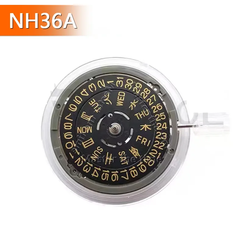 Black Gold NH36 Japanese Movement Watch Replacement High-Quality Timepiece Mechanical Watchband Accessory