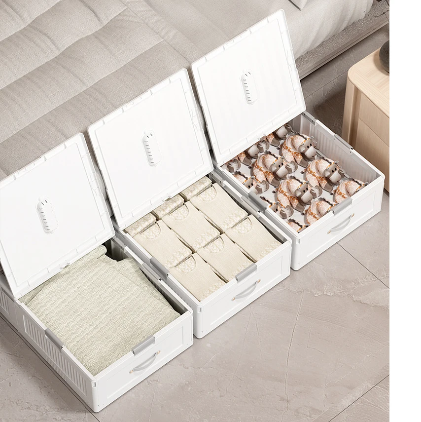 

Оптовые контейнеры для хранения под кроватью, органайзеры для одежды под кроватью с колесами и крышкой