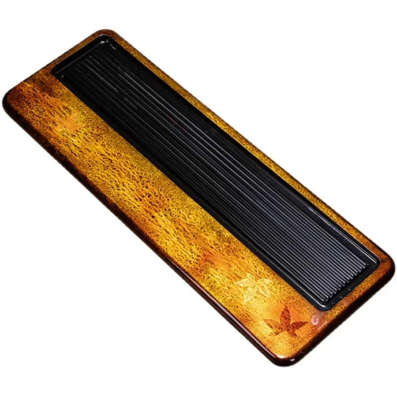 Fuzhou lacquer flowing golden years maple leaf tea tray, wet bubble drainable tea room decorative tea table