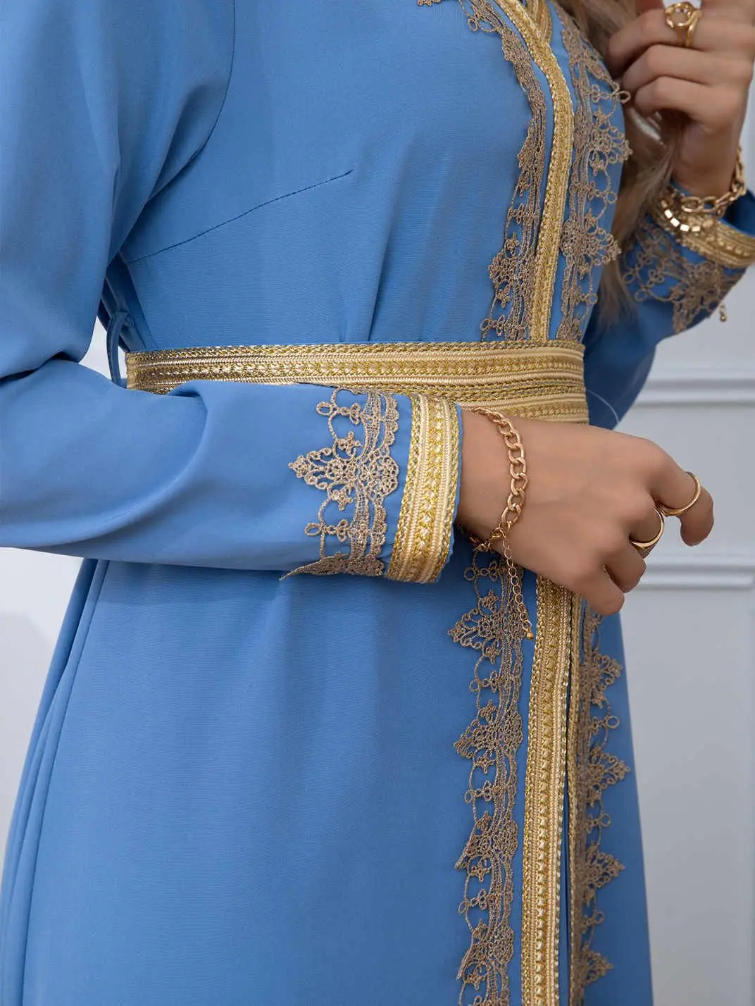 

Middle Eastern Modest Abaya Open Front Cardigan Dress Abaya Long Sleeve Lace Embroidered Abaya Dubai Muslim Elegant Maxi Robe