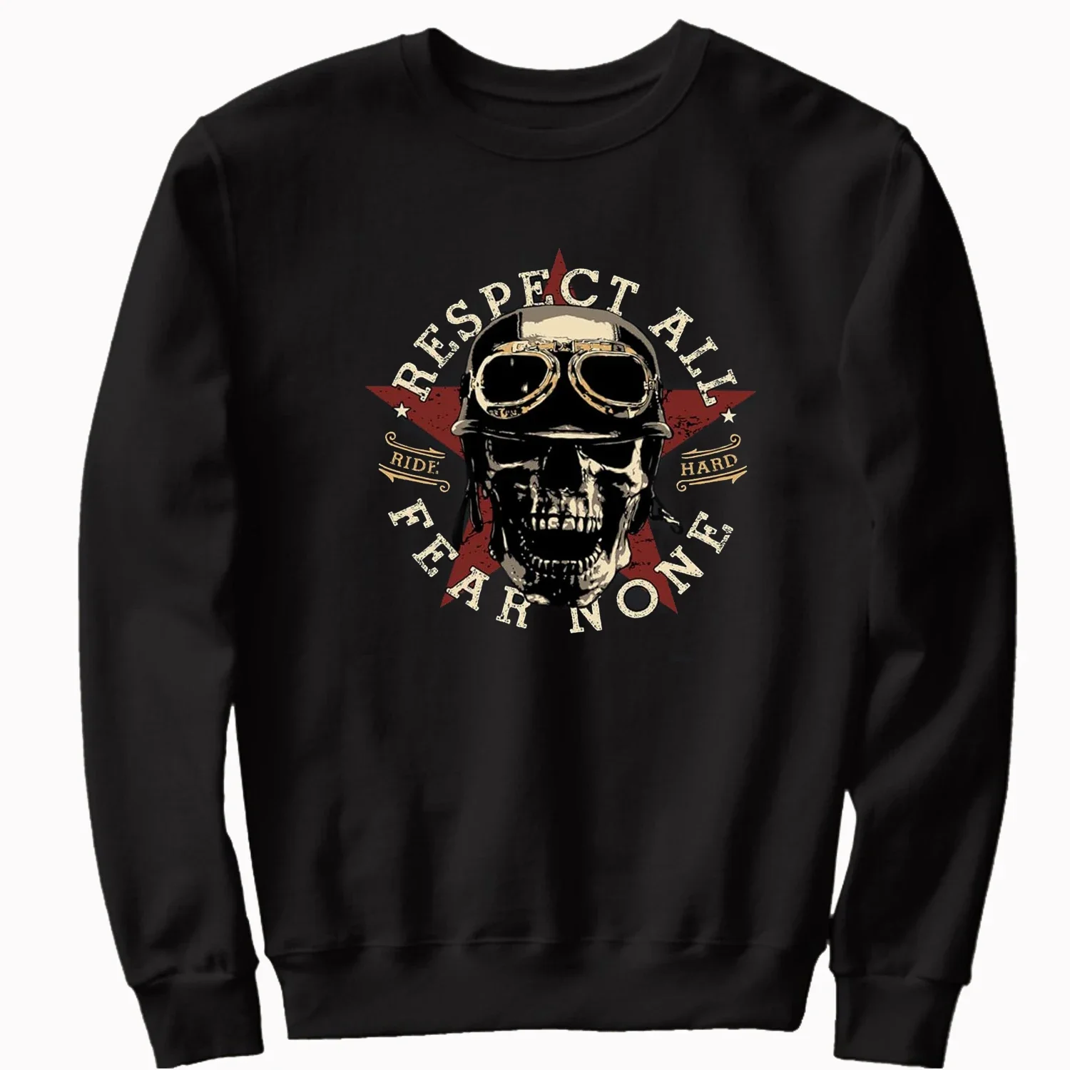 Respect All, Fear None. Hot Rod Rockabilly Motorcycle Rider Pullover Hoodie New 100% Cotton Comfortable Casual Mens Sweatshirt