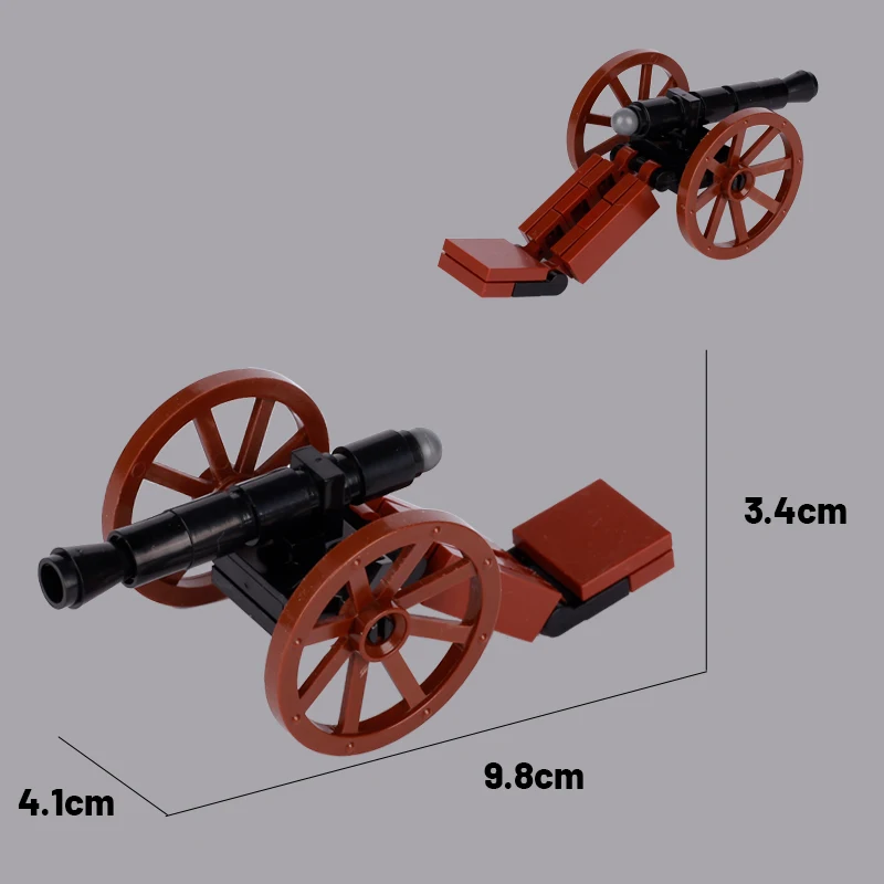 Medieval Military Soldier Figures Cannon Building Block Army Napoleonic War Artillery Vehicle Weapons Animal MOC Bricks Kids Toy