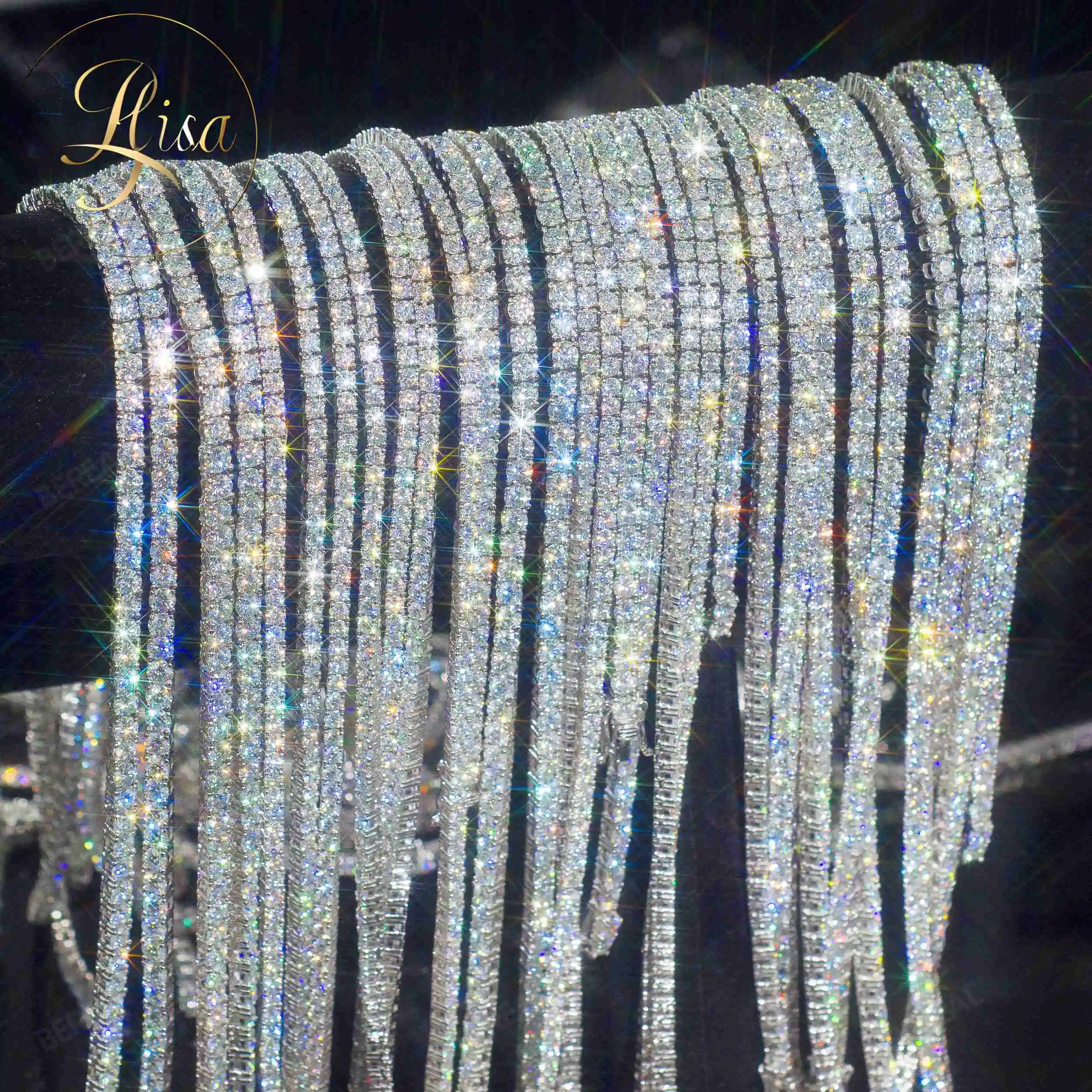 

Сертифицированное IGI ожерелье для тенниса с бриллиантами, цепочка CVD HPHT, 18-каратное золото 14 карат, 3 мм, 4 мм, 5 мм, теннисный браслет с бриллиантами, созданный в лаборатории