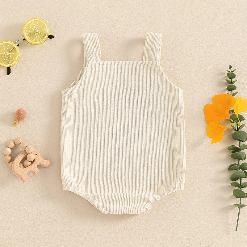 2024-04-17 Lioraitiin Baby Boys Girls Western Overalls Sleeveless Cow Embroidery Rompers Newborn Summer Outfit