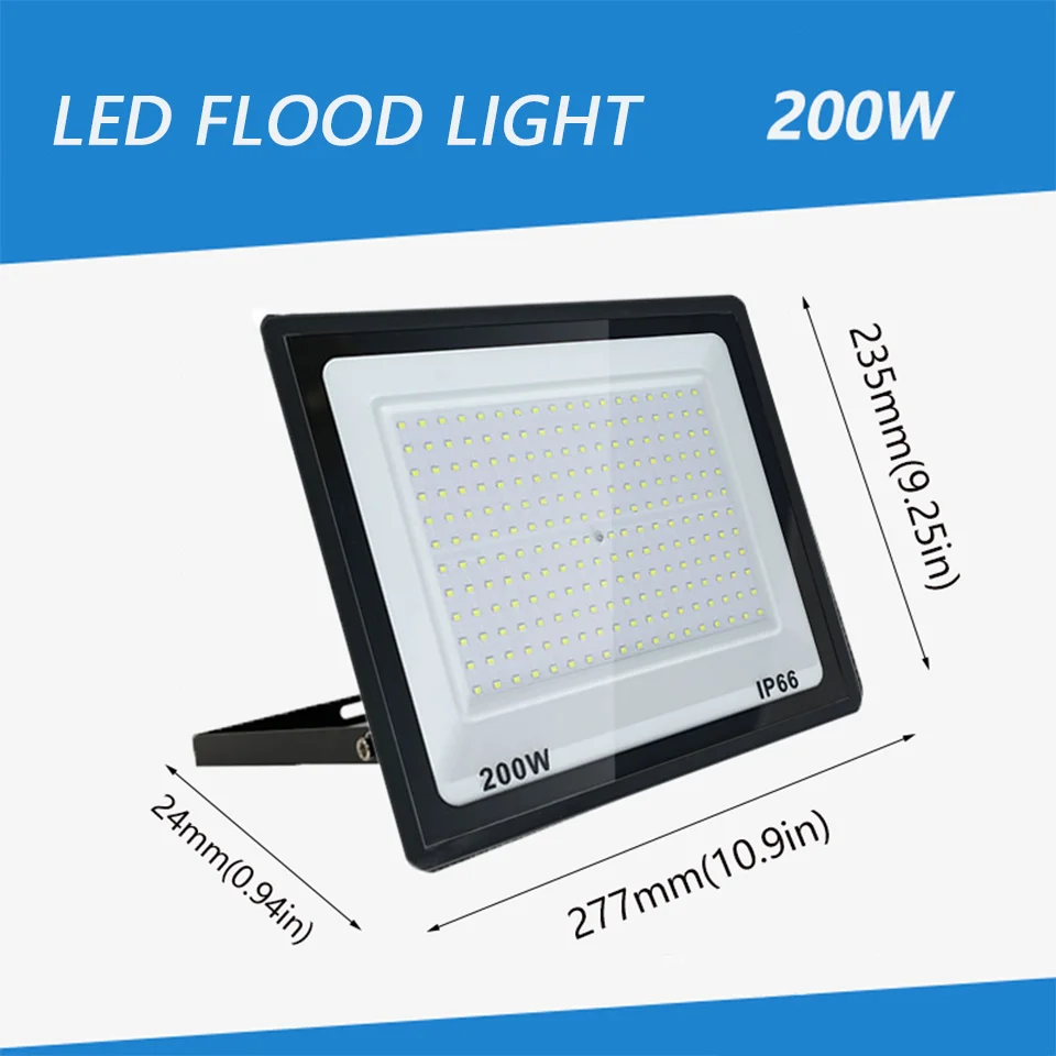 NONE LED-Flutlicht, IP66, wasserdicht, AC220 V, 10 W, 20 W, 30 W, 50 W, 100 W, 150 W, 200 W, 300 W, Strahler, Garten, Straße, Tor, Wandfluter im Freien 3
