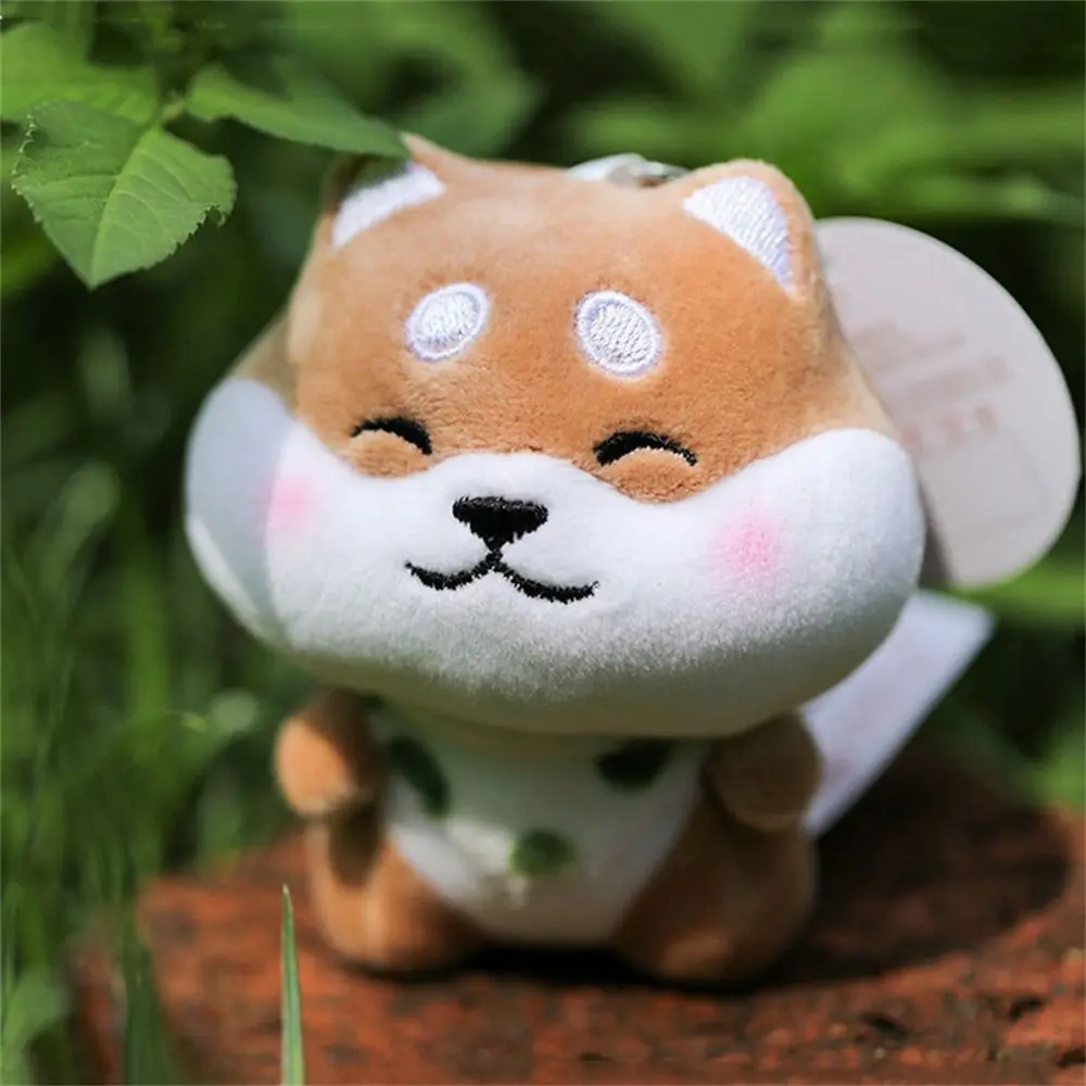 Fashion Stuffed Doll Plush Dog Keychain Plush Doll Animal Scarf Shiba Keyring Backpack Cartoon Puppy Dog Pendant Couple Gift