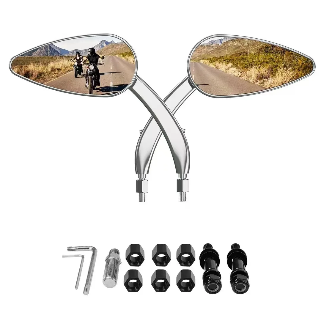 

Motorcycle 2024 New Rearview Mirrors Scooter Aluminum Alloy Rear View Mirror Motorbike Moto Universal Black Silver Side Mirrors